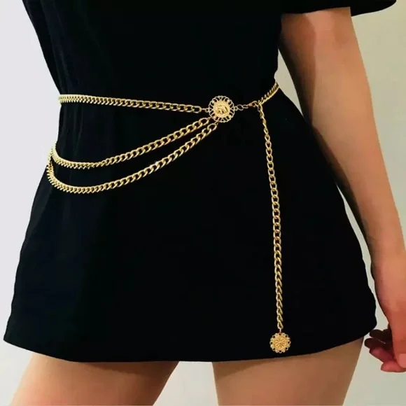 Gold Chain Hip Belt Hip | Brand New - Picture 1 of 8
